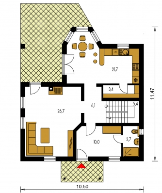 Mirror image | Floor plan of ground floor - KLASSIK 125